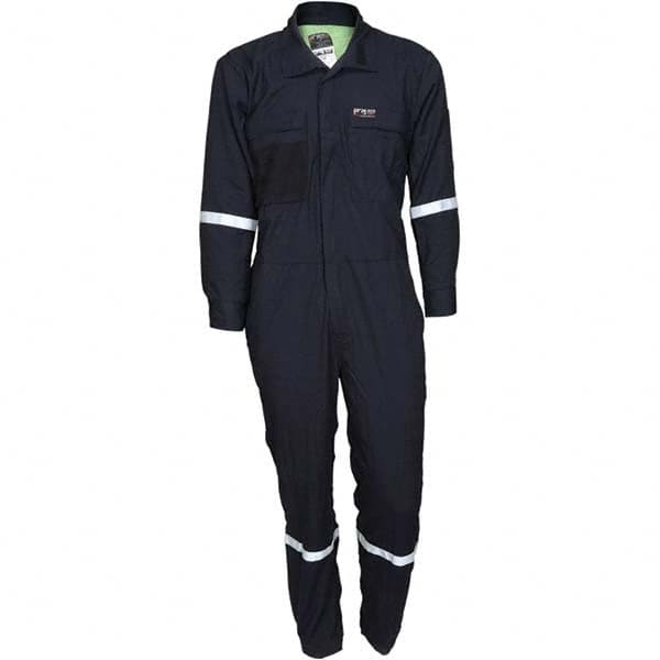 MCR Safety - Size 44 Long Navy ASTM F1506 8.9 Cal/Cm2 CAT2 NFPA 2112 UL Certified NFPA 70E Flame Resistant/Retardant Coveralls - USA Tool & Supply