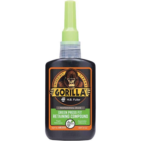 GorillaPro - 50 mL Bottle, Green, Press Fit Retaining Compound - USA Tool & Supply