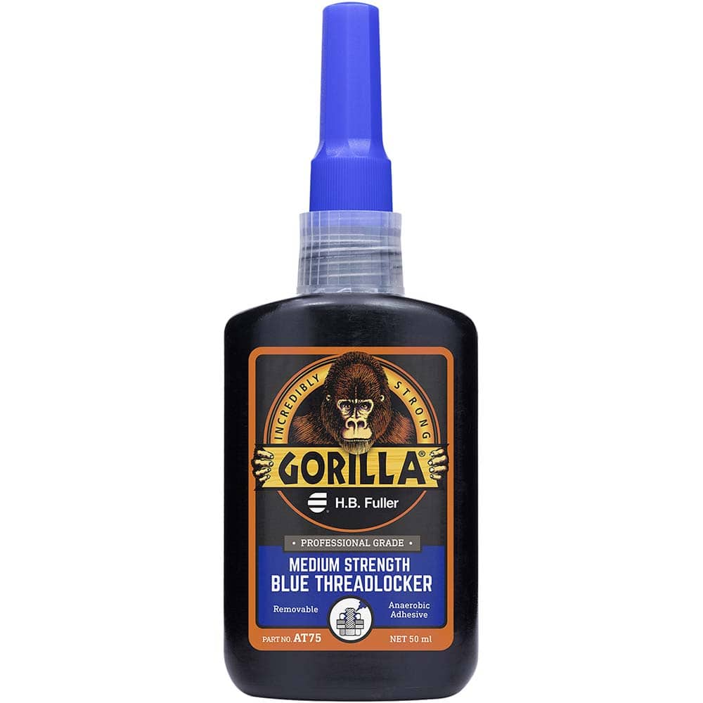 GorillaPro - 50 mL Bottle, Blue, Medium Strength Threadlocker - USA Tool & Supply