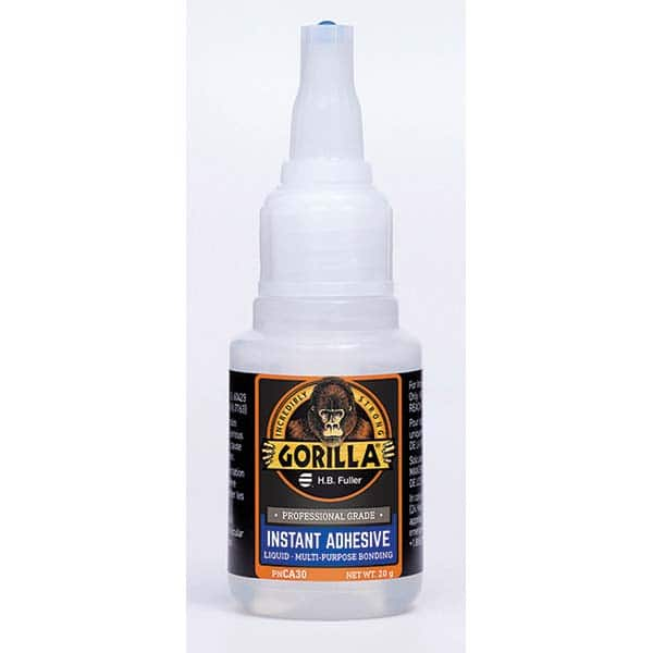 GorillaPro - 20 g Squeeze Bottle Clear Instant Adhesive - USA Tool & Supply