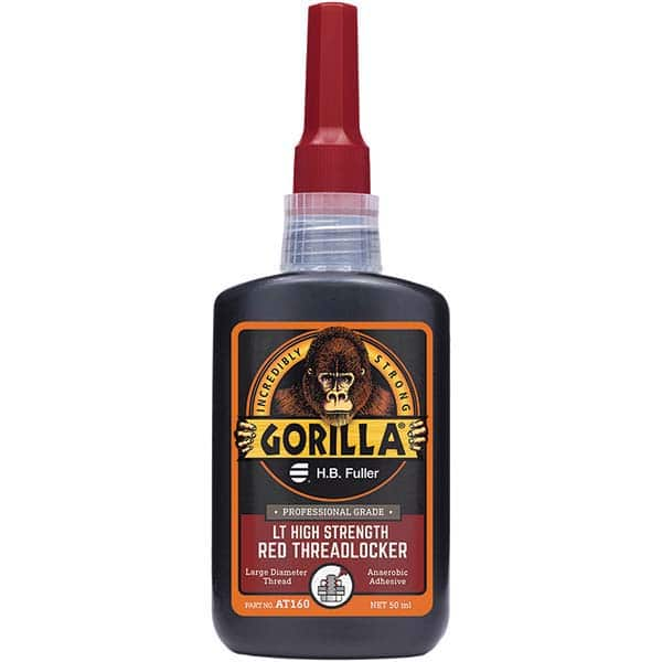 GorillaPro - 50 mL Bottle, Red, High Strength Threadlocker - USA Tool & Supply