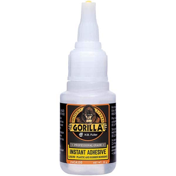 GorillaPro - 20 g Squeeze Bottle Clear Instant Adhesive - USA Tool & Supply