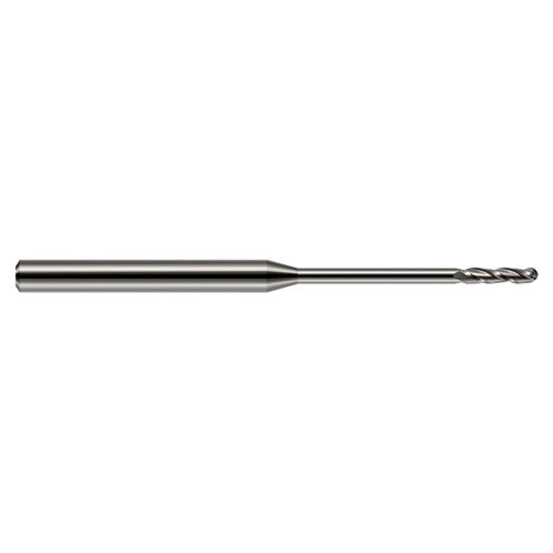‎0.07″ Dia. × 1/8″ Shank × 1/2″ DOC × 2-1/2″ OAL, Carbide Uncoated, Long , 3 Flute, Ballnose End Mill