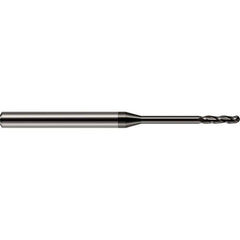 Harvey Tool - 3/32" Diam, 3/4" LOC, 3 Flute Solid Carbide Ball End Mill - Exact Industrial Supply