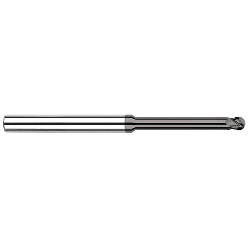 Harvey Tool - 3/32" Diam, 9/64" LOC, 4 Flute Solid Carbide Ball End Mill - Exact Industrial Supply