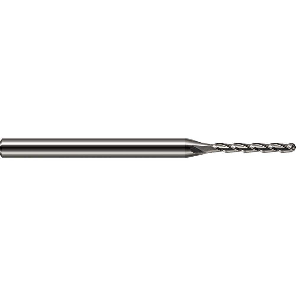 Harvey Tool - Ball End Mills; Mill Diameter (Decimal Inch): 0.0300 ; Number of Flutes: 3 ; Length of Cut (Inch): 1/4 ; Length of Cut (Decimal Inch): 0.2500 ; Material: Solid Carbide ; Overall Length (Inch): 2-1/2 - Exact Industrial Supply