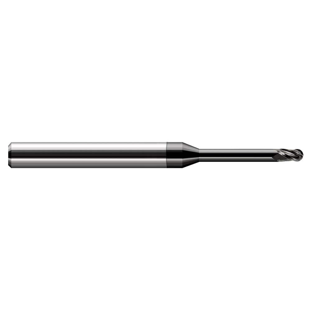 Harvey Tool - 1/4" Diam, 3/8" LOC, 3 Flute Solid Carbide Ball End Mill - Exact Industrial Supply