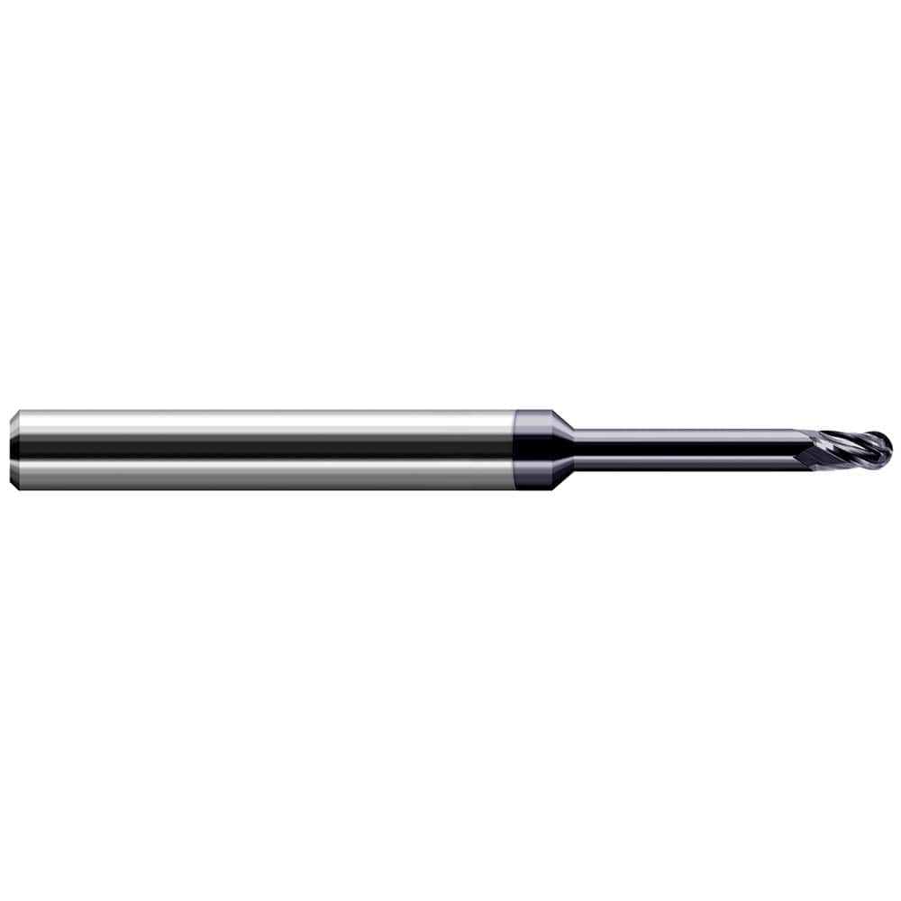 Harvey Tool - Ball End Mills; Mill Diameter (Decimal Inch): 0.1000 ; Number of Flutes: 4 ; Length of Cut (Decimal Inch): 0.1500 ; Material: Solid Carbide ; Overall Length (Inch): 2-1/2 ; Overall Length (Decimal Inch): 2.50000 - Exact Industrial Supply