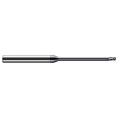 Harvey Tool - Ball End Mills; Mill Diameter (Decimal Inch): 0.0100 ; Number of Flutes: 3 ; Length of Cut (Inch): 1/64 ; Length of Cut (Decimal Inch): 0.0150 ; Material: Solid Carbide ; Overall Length (Inch): 2-1/2 - Exact Industrial Supply