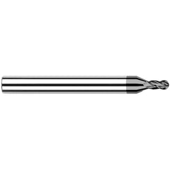 Harvey Tool - Ball End Mills; Mill Diameter (mm): 0.80 ; Mill Diameter (Inch): 1/32 ; Mill Diameter (Decimal Inch): 0.0310 ; Number of Flutes: 4 ; Length of Cut (mm): 1.2000 ; Length of Cut (Inch): 3/64 - Exact Industrial Supply