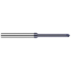 Chamfer Mill: 0.02″ Dia, 2 Flutes, Solid Carbide 2-1/2″ OAL, 1″ Shank Dia, AlTiN Coated