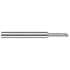 Harvey Tool - 0.02" Diam, 90°/90° 2-Flute Single End Solid Carbide Chamfer Mill - Exact Industrial Supply