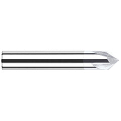 Harvey Tool - 1/8" Diam 90°/90° 2-Flute Single End Solid Carbide Chamfer Mill - Exact Industrial Supply