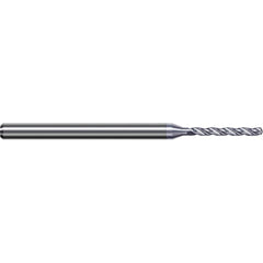 Micro Drill Bit: 0.043″ Dia, 130 °, Solid Carbide TiB2 Finish, RH Cut, Spiral Flute