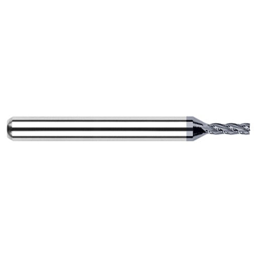 Miniature End Mills - Stub & Standard - 0.0300″ Cutter Diameter × 0.0450″ Length of Cut Carbide Square End Mill, 2 Flutes, AlTiN Coated - Exact Industrial Supply
