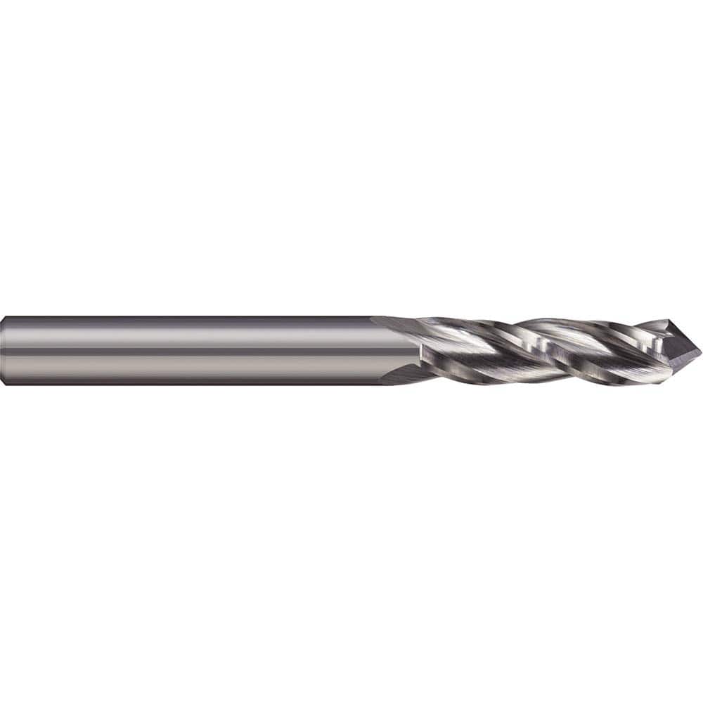 Drill Mill: 1/4″ Dia, 3/4″ LOC, 3 Flutes, 120 ° Point, Solid Carbide 2-1/2″ OAL, 1/4″ Shank Dia, Uncoated