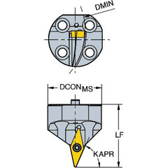 Sandvik Coromant - Modular Grooving Cutting Unit Heads; System Size: 40 ; Series Name: CoroMill 107 ; Cutting Direction: Right Hand ; Modular Head Style: Cutting Head ; Insert Style: VBMT ; Head Length/Projection (mm): 45.00 - Exact Industrial Supply