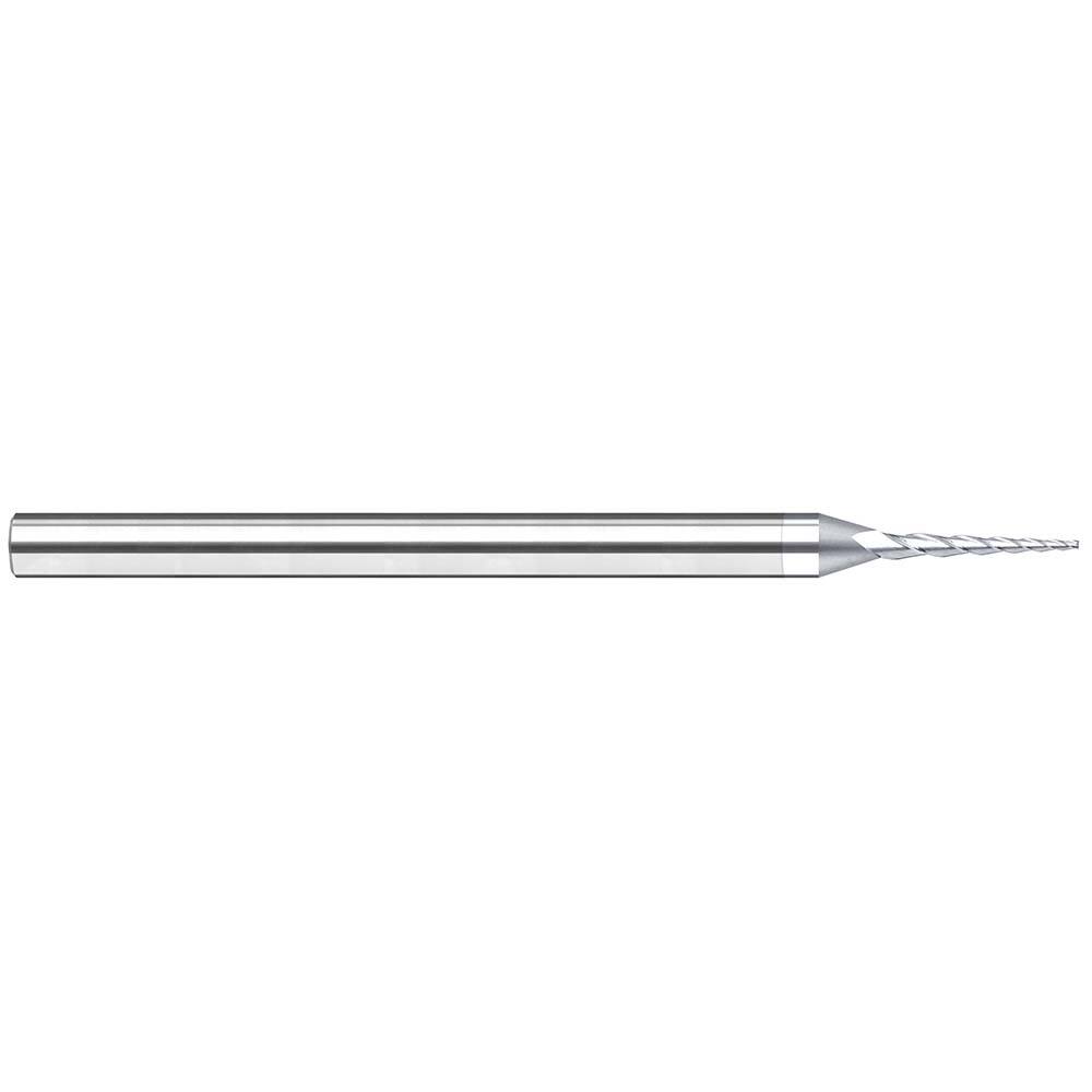 Harvey Tool - 5° per Side 0.03" Small End Diam 0.3" LOC 3-Flute Solid Carbide Tapered Square End Mill - Exact Industrial Supply