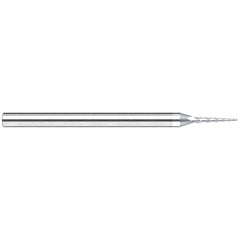 Harvey Tool - 10° per Side 0.03" Small End Diam 0.3" LOC 3-Flute Solid Carbide Tapered Square End Mill - Exact Industrial Supply