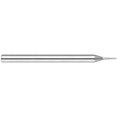 Harvey Tool - 20° per Side 0.045" Small End Diam 1/4" LOC 3-Flute Solid Carbide Tapered Ball End Mill - Exact Industrial Supply