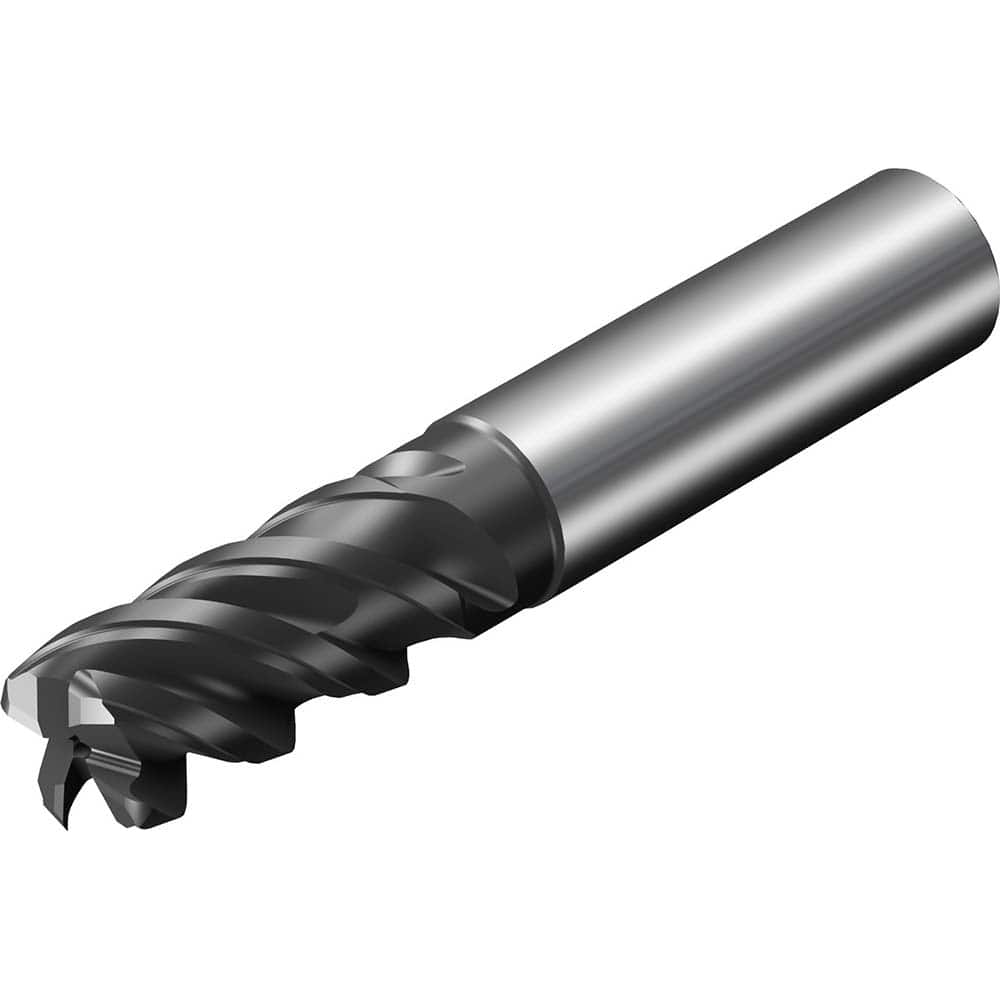 Sandvik Coromant - Corner Radius & Corner Chamfer End Mills; Mill Diameter (Inch): 0.375 ; Mill Diameter (Decimal Inch): 0.3750 ; End Type: Corner Radius ; Corner Radius (mm): 0.77 ; Corner Radius (Decimal Inch): 0.03 ; Number of Flutes: 4 - Exact Industrial Supply