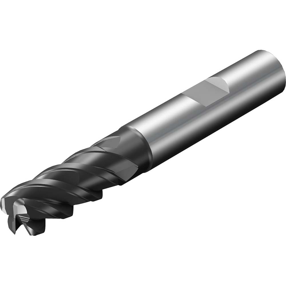 Sandvik Coromant - Corner Radius & Corner Chamfer End Mills; Mill Diameter (mm): 12.00 ; Mill Diameter (Decimal Inch): 0.4720 ; End Type: Corner Radius ; Corner Radius (mm): 1 ; Corner Radius (Decimal Inch): 0.039 ; Number of Flutes: 4 - Exact Industrial Supply