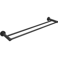 American Standard - Washroom Shelves, Soap Dishes & Towel Holders; Type: Double Towel Bar ; Material: Metal ; Length (Inch): 24 ; Width (Inch): 2 ; Depth (Inch): 5.25 ; Finish/Coating: Matte Black - Exact Industrial Supply