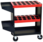 Tool Storage Cart - Holds 36 Pcs. 50 Taper - Black/Red - USA Tool & Supply