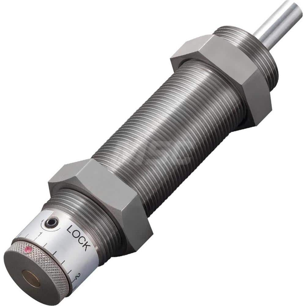 Standard-Duty Shock Absorber: 8 mm Rod Dia, 37 mm OD, 25 mm Stroke, M27 x 1.5 Thread 136 mm OAL, 44.2 lb Force