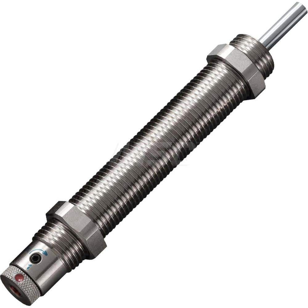 Standard-Duty Shock Absorber: 5 mm Rod Dia, 21.9 mm OD, 20 mm Stroke, M16 x 1.5 Thread 128 mm OAL, 19.6 lb Force