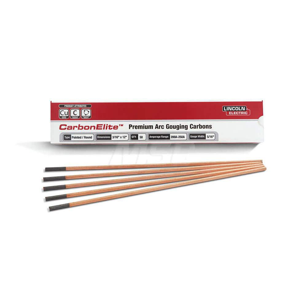 Stick Welding Electrode: 5/16″ Dia, 12″ Long, Synthetic Graphite