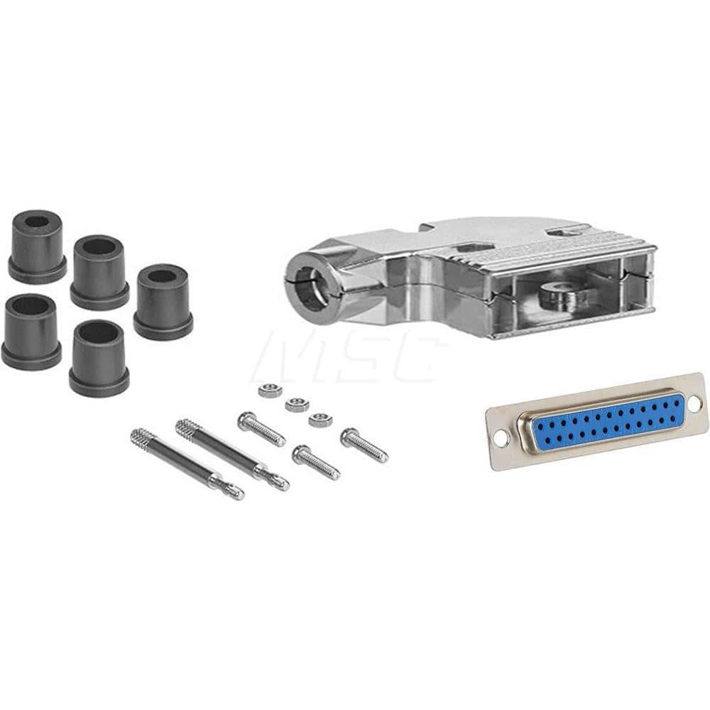 Female D-Sub RS-232 Serial DB25 Adapter Zinc Housing, Nickel-Plated, For Data Networks, Serial Data Transmission Device Management & Instrument Control