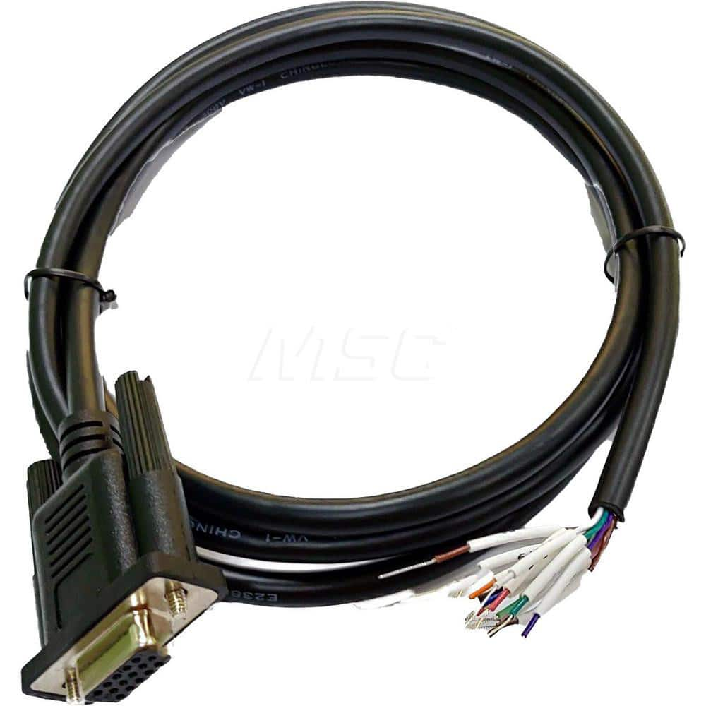 25' Female Serial Connector DB15 Computer Data Cable Flexible, Straight, Shielded