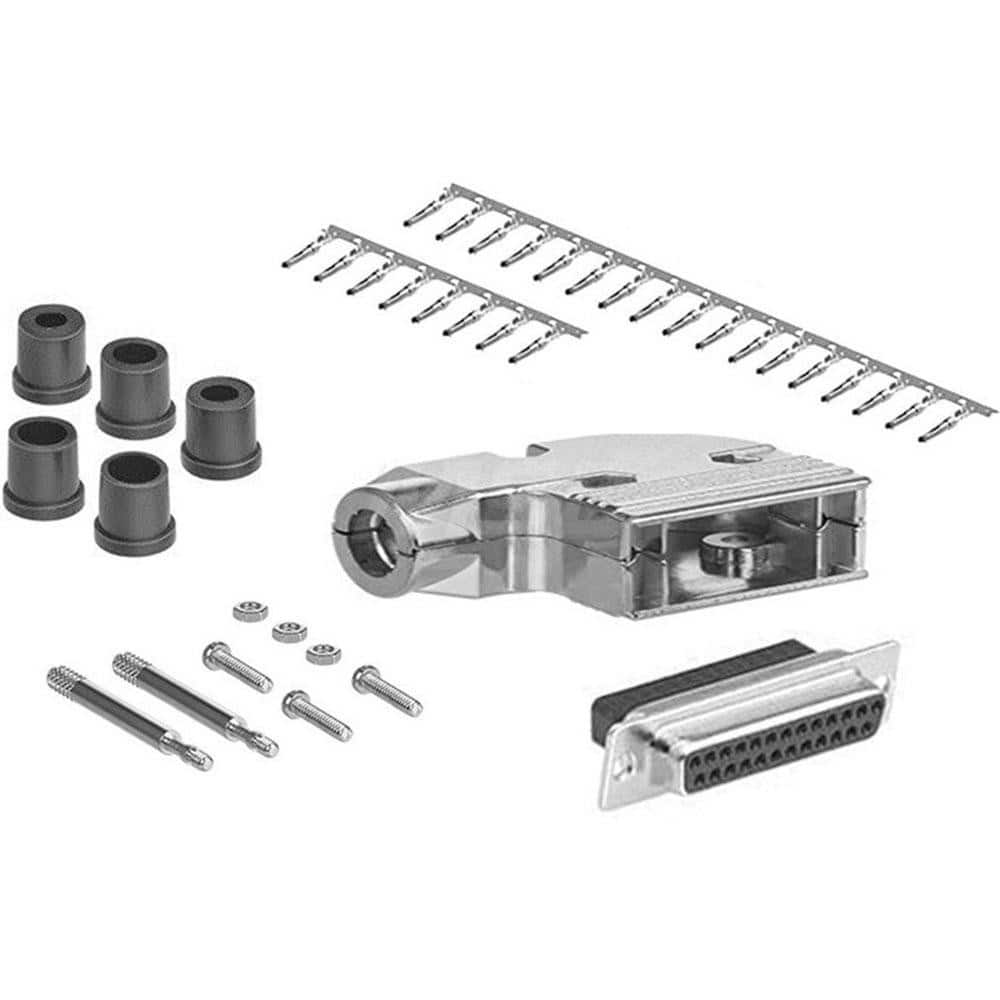 Female D-Sub RS-232 Serial DB25 Adapter Zinc Housing, Nickel-Plated, For Data Networks, Serial Data Transmission Device Management & Instrument Control