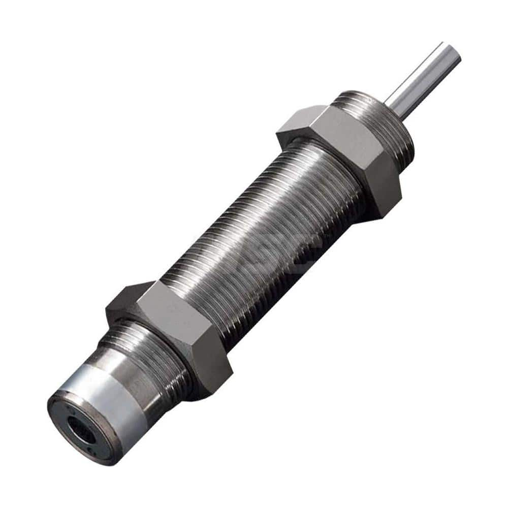 Standard-Duty Shock Absorber: 6 mm Rod Dia, 27.7 mm OD, 22 mm Stroke, M20 x 1.5 Thread 112 mm OAL, 39.2 lb Force