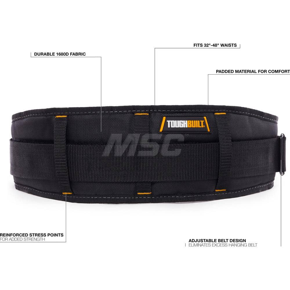 Tool Aprons & Tool Belts; Tool Type: Tool Belt; Minimum Waist Size: 32; Maximum Waist Size: 48; Material: Polyester; Number of Pockets: 0.000; Color: Black; Belt Type: Padded; Adjustable; Overall Width: 5; Overall Length: 3.15; Insulated: No; Tether Style