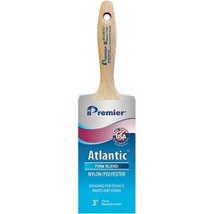 Premier Paint Roller - 3" Tapered Nylon/Polyester Varnish Brush - 3-3/16" Bristle Length, 5-1/2" Wood Beavertail Handle - USA Tool & Supply