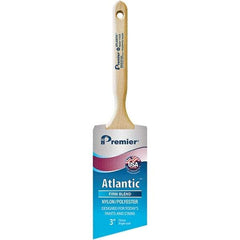 Premier Paint Roller - 3" Tapered Nylon/Polyester Angular Brush - 3-3/16" Bristle Length, 7-1/2" Wood Sash Handle - USA Tool & Supply