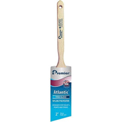 Premier Paint Roller - 2" Tapered Nylon/Polyester Angular Brush - 2-11/16" Bristle Length, 7-1/4" Wood Sash Handle - USA Tool & Supply