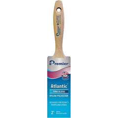 Premier Paint Roller - 2" Tapered Nylon/Polyester Varnish Brush - 2-11/16" Bristle Length, 5-1/4" Wood Beavertail Handle - USA Tool & Supply