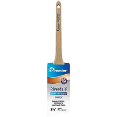 Premier Paint Roller - 2-1/2" Tapered Nylon Trim Brush - 2-11/16" Bristle Length, 8" Wood Sash Handle - USA Tool & Supply