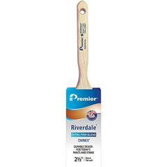 Premier Paint Roller - 2-1/2" Tapered Nylon Sash Brush - 2-15/16" Bristle Length, 7-1/2" Wood Sash Handle - USA Tool & Supply