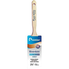 Premier Paint Roller - 2-1/2" Tapered Nylon Angular Brush - 2-15/16" Bristle Length, 7-1/2" Wood Sash Handle - USA Tool & Supply