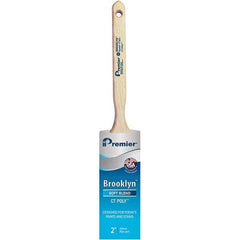 Premier Paint Roller - 2" Tapered Polyester Sash Brush - 2-11/16" Bristle Length, 7" Wood Sash Handle - USA Tool & Supply