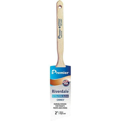 Premier Paint Roller - 2" Tapered Nylon Angular Brush - 2-11/16" Bristle Length, 7" Wood Sash Handle - USA Tool & Supply