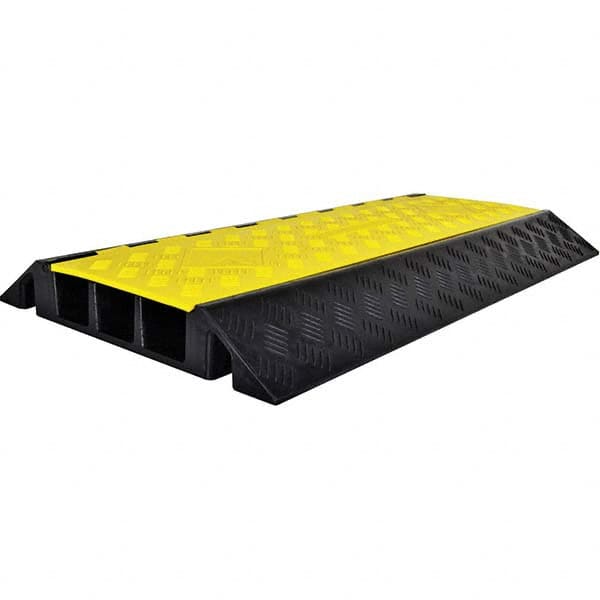 Powerhouse - On Floor Cable Covers Cover Material: Polyethylene Number of Channels: 3 - USA Tool & Supply