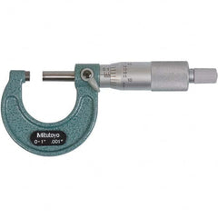 Mitutoyo - Mechanical Outside Micrometers Minimum Measurement (Decimal Inch): 0.0000 Maximum Measurement (Decimal Inch): 1.0000 - USA Tool & Supply