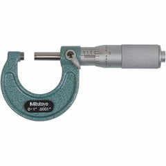 Mitutoyo - Mechanical Outside Micrometers Minimum Measurement (Decimal Inch): 0.0000 Maximum Measurement (Decimal Inch): 1.0000 - USA Tool & Supply