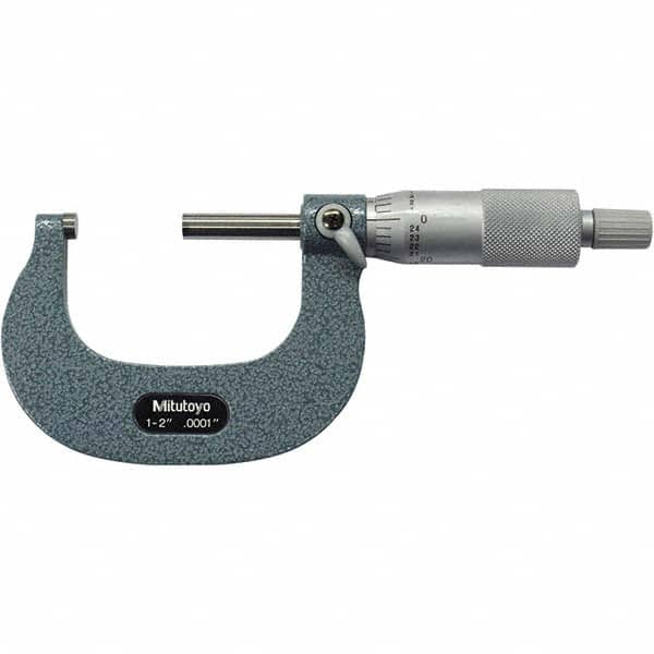 Mitutoyo - Mechanical Outside Micrometers Minimum Measurement (Decimal Inch): 1.0000 Maximum Measurement (Decimal Inch): 2.0000 - USA Tool & Supply