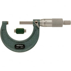 Mitutoyo - Mechanical Outside Micrometers Minimum Measurement (Decimal Inch): 1.0000 Maximum Measurement (Decimal Inch): 2.0000 - USA Tool & Supply